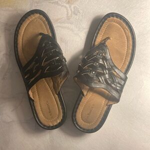 GH Bass & Co. Black and Tan Sandals